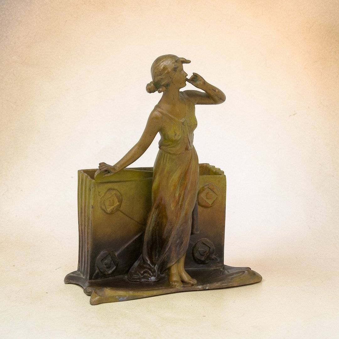 Émile-Joseph-Nestor Carlier - Portabiglietti Art Nouveau - Francia Fine XIX Secolo-photo-2